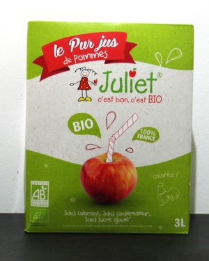 Jus de Pomme Bio en cubis de 3l - Origine France -